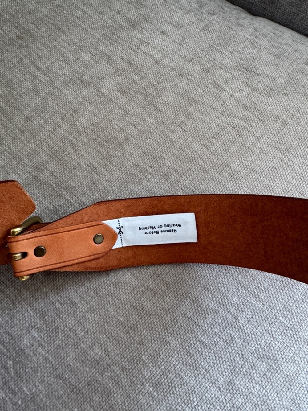 Like New J.Crew Waist Belt in Tan with Brass Buckle - Picture 3 of 6